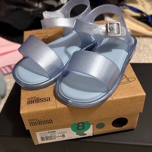 Mini Melissa Shimmering Blue Kids Sandals